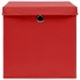 Cajas de almacenaje con tapas 10 uds tela rojo 32x32x32 cm de vidaXL, Cestas para almacenaje - Ref: Foro24-288364, Precio: 74...