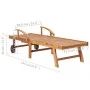 Lounger with solid teak wood table and cushion by vidaXL, Loungers - Ref: Foro24-3063034, Price: 313,77 €, Discount: %