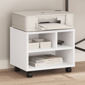Soporte para impresora con ruedas blanco 41x32x34,5 cm de vidaXL, Soportes para impresoras - Ref: Foro24-840611, Precio: 39,4...