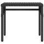 Tumbona con capota y mesa ratán sintético negro de vidaXL, Tumbonas - Ref: Foro24-368197, Precio: 187,55 €, Descuento: %