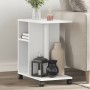 Mesa auxiliar con ruedas madera ingeniería blanco 50x30x55 cm de vidaXL, Mesas auxiliares - Ref: Foro24-840569, Precio: 42,63...