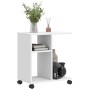 Mesa auxiliar con ruedas madera ingeniería blanco 50x30x55 cm de vidaXL, Mesas auxiliares - Ref: Foro24-840569, Precio: 42,63...