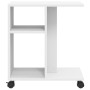 Mesa auxiliar con ruedas madera ingeniería blanco 50x30x55 cm de vidaXL, Mesas auxiliares - Ref: Foro24-840569, Precio: 42,63...