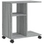 Mesa auxiliar ruedas madera ingeniería gris Sonoma 50x30x55 cm de vidaXL, Mesas auxiliares - Ref: Foro24-840574, Precio: 39,5...