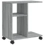 Sonoma gray engineering wood wheels side table 50x30x55 cm by vidaXL, Side tables - Ref: Foro24-840574, Price: 41,89 €, Disco...