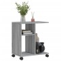 Mesa auxiliar ruedas madera ingeniería gris Sonoma 50x30x55 cm de vidaXL, Mesas auxiliares - Ref: Foro24-840574, Precio: 39,5...