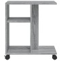 Mesa auxiliar ruedas madera ingeniería gris Sonoma 50x30x55 cm de vidaXL, Mesas auxiliares - Ref: Foro24-840574, Precio: 39,5...
