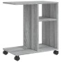 Mesa auxiliar ruedas madera ingeniería gris Sonoma 50x30x55 cm de vidaXL, Mesas auxiliares - Ref: Foro24-840574, Precio: 39,5...