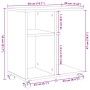Mesa auxiliar ruedas madera ingeniería gris Sonoma 50x30x55 cm de vidaXL, Mesas auxiliares - Ref: Foro24-840574, Precio: 39,5...