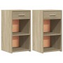 Mesitas noche 2 uds madera ingeniería roble Sonoma 35x34x65 cm de vidaXL, Mesitas de noche - Ref: Foro24-840581, Precio: 64,2...