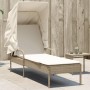 Tumbona con capota ratán sintético beige de vidaXL, Tumbonas - Ref: Foro24-368192, Precio: 182,92 €, Descuento: %