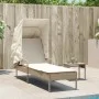 Tumbona con capota ratán sintético beige de vidaXL, Tumbonas - Ref: Foro24-368192, Precio: 200,01 €, Descuento: %