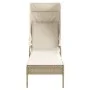 Tumbona con capota ratán sintético beige de vidaXL, Tumbonas - Ref: Foro24-368192, Precio: 200,01 €, Descuento: %