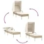 Tumbona con capota ratán sintético beige de vidaXL, Tumbonas - Ref: Foro24-368192, Precio: 200,01 €, Descuento: %