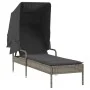 Tumbona con capota ratán sintético gris de vidaXL, Tumbonas - Ref: Foro24-368190, Precio: 198,26 €, Descuento: %