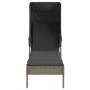 Tumbona con capota ratán sintético gris de vidaXL, Tumbonas - Ref: Foro24-368190, Precio: 180,97 €, Descuento: %