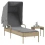 Tumbona con capota y mesa ratán sintético beige by vidaXL, Loungers - Ref: Foro24-368200, Price: 211,76 €, Discount: %
