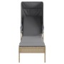 Tumbona con capota y mesa ratán sintético beige de vidaXL, Tumbonas - Ref: Foro24-368200, Precio: 193,31 €, Descuento: %