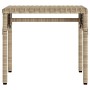 Tumbona con capota y mesa ratán sintético beige de vidaXL, Tumbonas - Ref: Foro24-368200, Precio: 193,31 €, Descuento: %