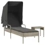 Tumbona con capota y mesa ratán sintético gris claro von vidaXL, Liegen - Ref: Foro24-368202, Preis: 211,76 €, Rabatt: %