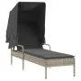 Tumbona con capota y mesa ratán sintético gris claro von vidaXL, Liegen - Ref: Foro24-368202, Preis: 211,76 €, Rabatt: %