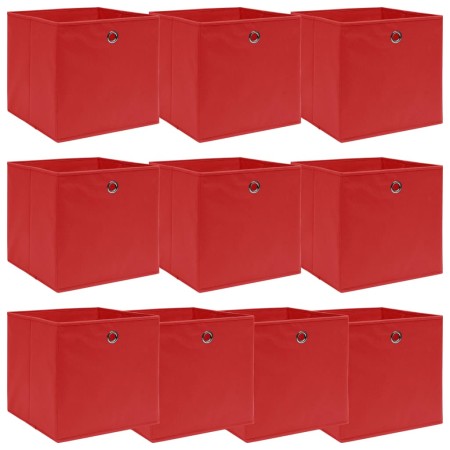 Cajas de almacenaje 10 uds tela rojo 32x32x32 cm de vidaXL, Cestas para almacenaje - Ref: Foro24-288363, Precio: 47,89 €, Des...