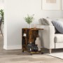 Mesa auxiliar ruedas madera ingeniería roble ahumado 50x30x55cm de vidaXL, Mesas auxiliares - Ref: Foro24-840573, Precio: 34,...