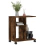 Mesa auxiliar ruedas madera ingeniería roble ahumado 50x30x55cm de vidaXL, Mesas auxiliares - Ref: Foro24-840573, Precio: 34,...