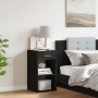 Mesita de noche madera de ingeniería negro 35x34x65 cm de vidaXL, Mesitas de noche - Ref: Foro24-840578, Precio: 46,52 €, Des...