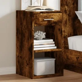 Mesita de noche madera de ingeniería roble ahumado 35x34x65 cm de vidaXL, Mesitas de noche - Ref: Foro24-840584, Precio: 42,0...