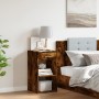 Mesita de noche madera de ingeniería roble ahumado 35x34x65 cm de vidaXL, Mesitas de noche - Ref: Foro24-840584, Precio: 42,6...