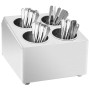 Soporte para cubiertos 4 rejillas acero inoxidable cuadrado de vidaXL, Bandejas de cubiertos y utensilios - Ref: Foro24-51229...