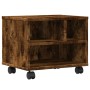 Soporte para impresora con ruedas roble ahumado 41x32x34,5 cm de vidaXL, Soportes para impresoras - Ref: Foro24-840615, Preci...