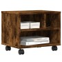 Soporte para impresora con ruedas roble ahumado 41x32x34,5 cm de vidaXL, Soportes para impresoras - Ref: Foro24-840615, Preci...