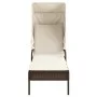 Tumbona con capota y mesa ratán sintético marrón de vidaXL, Tumbonas - Ref: Foro24-368198, Precio: 211,76 €, Descuento: %