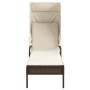 Tumbona con capota y mesa ratán sintético marrón de vidaXL, Tumbonas - Ref: Foro24-368198, Precio: 193,31 €, Descuento: %