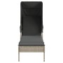 Tumbona con capota ratán sintético gris claro de vidaXL, Tumbonas - Ref: Foro24-368193, Precio: 182,56 €, Descuento: %