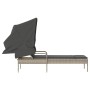 Tumbona con capota ratán sintético gris claro de vidaXL, Tumbonas - Ref: Foro24-368193, Precio: 182,56 €, Descuento: %