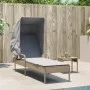 Sun lounger with beige synthetic rattan hood by vidaXL, Loungers - Ref: Foro24-368191, Price: 198,26 €, Discount: %