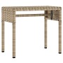 Tumbona con capota y mesa ratán sintético beige de vidaXL, Tumbonas - Ref: Foro24-368201, Precio: 193,99 €, Descuento: %