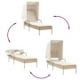 Tumbona con capota y mesa ratán sintético beige de vidaXL, Tumbonas - Ref: Foro24-368201, Precio: 193,99 €, Descuento: %