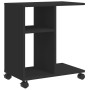 Mesa auxiliar con ruedas madera de ingeniería negra 50x30x55 cm de vidaXL, Mesas auxiliares - Ref: Foro24-840570, Precio: 39,...