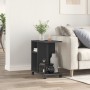 Mesa auxiliar con ruedas madera de ingeniería negra 50x30x55 cm de vidaXL, Mesas auxiliares - Ref: Foro24-840570, Precio: 39,...