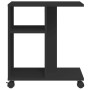 Mesa auxiliar con ruedas madera de ingeniería negra 50x30x55 cm de vidaXL, Mesas auxiliares - Ref: Foro24-840570, Precio: 39,...