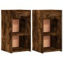 Mesitas noche 2 uds madera ingeniería roble ahumado 35x34x65 cm de vidaXL, Mesitas de noche - Ref: Foro24-840585, Precio: 60,...