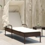 Tumbona con capota ratán sintético marrón de vidaXL, Tumbonas - Ref: Foro24-368189, Precio: 180,97 €, Descuento: %