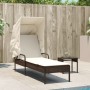 Tumbona con capota ratán sintético marrón de vidaXL, Tumbonas - Ref: Foro24-368189, Precio: 180,97 €, Descuento: %