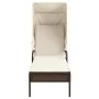 Tumbona con capota ratán sintético marrón de vidaXL, Tumbonas - Ref: Foro24-368189, Precio: 198,26 €, Descuento: %