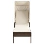 Tumbona con capota ratán sintético marrón de vidaXL, Tumbonas - Ref: Foro24-368189, Precio: 180,97 €, Descuento: %