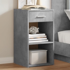Mesita de noche madera de ingeniería gris hormigón 35x34x65 cm de vidaXL, Mesitas de noche - Ref: Foro24-840582, Precio: 37,0...
